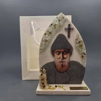 Saint Charbel with murano and stone