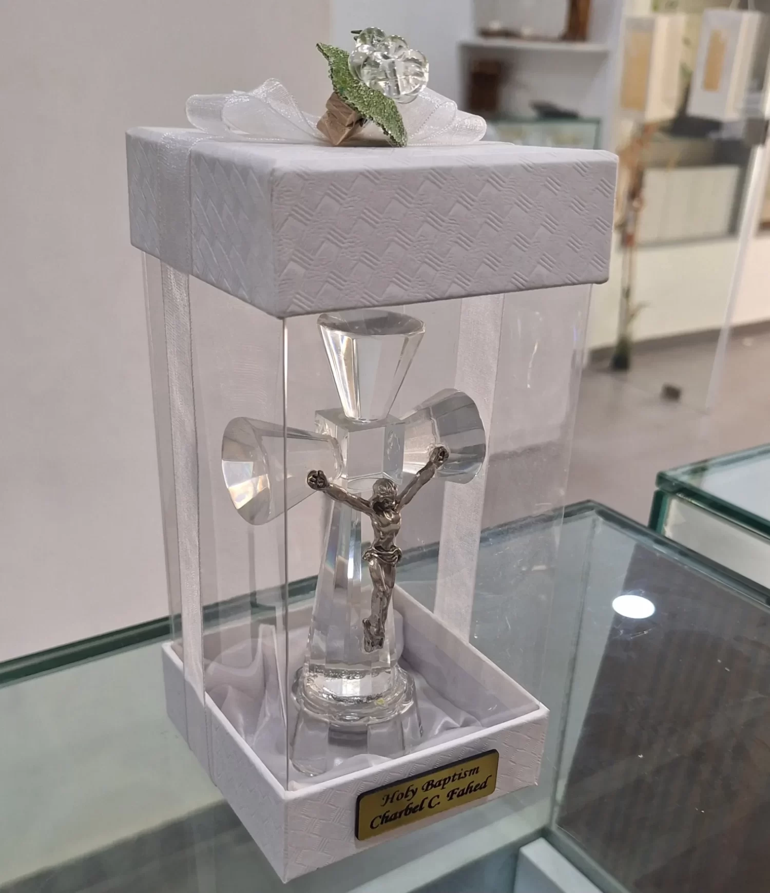 Crystal cross in box