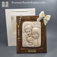 Holy family on wood souvenir